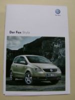 VW Fox Style Prospekt 5Z1 +Preisliste Februar 2010 NEU