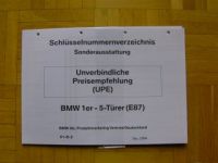 BMW Schlüsselnummern-Verzeichnis Sonderausstattung 2006 1er E87