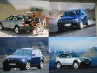 BMW X3 E83 Pressefotos 2.0d 4 Fotos Juni 2003 Format ca. 17x24cm