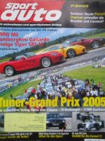 sport auto 7/2005 M6 E63 coupé vs. Gallardo vs. Viper SRT-10,Alpina Roadster S E85,Fiesta ST vs. Colt CZT