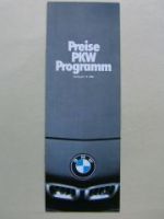 BMW Preisliste PKW E21, E12, E3, E23, E24 September 1980