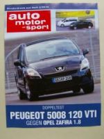 ams 2/2010 Peugeot 5008 120VTI ./. Opel Zafira 1.8