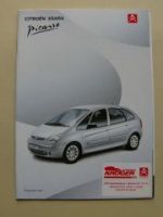 Citroen Xsara Picasso Prospekt September 2001 NEU