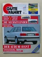 Gute Fahrt 9/1992 Audi 80 Avant, Audi 100 2.8E C4 Dauertest
