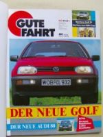 Gute Fahrt 9/1991 VW Golf3, Audi 100 S4 C4,NSU Delta1