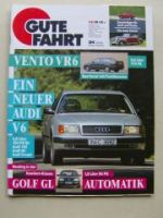 Gute Fahrt 6/1992 Audi 100 V6 C4, Golf GL Automatik, Vento VR6