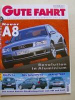 Gute Fahrt 8/2002, Audi A8, VW Bora Variant FSI 1.6