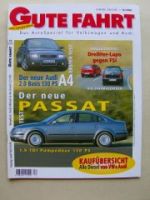Gute Fahrt 12/2000, Audi A4 2.0, Lupo 3L TDI,FSI,Wendland Golf4