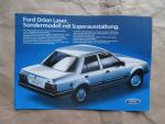 Ford Orion Laser 1,3l 1,6l 1,6D Prospektblatt Deutsch