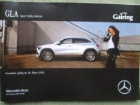 Mercedes Benz GLA H247 Preisliste 26.März 2020 180d 200d 220d200-250