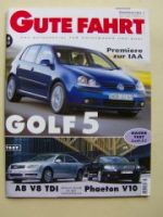 Gute Fahrt 8/2003 Golf5, A8 V8 TDI, Phaeton V10,Dauertest A2