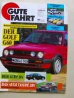 Gute Fahrt 6/1990 VW Golf2 GTI G60,Audi Coupè 20v,Oettinger