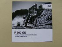 BMW F 800 GS Preisliste Januar 2010 NEU