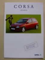 Opel Corsa B Atlanta Prospekt Januar 1997 NEU