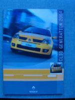 Renault Clio Generation 2004 Pressemappe nur Text