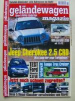 geländewagen magazin 11/2001 L200, Jeep Cherokee 2.5CRD