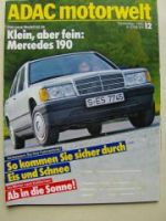 ADAC motorwelt Dezember 1982 Mercedes W201 190,3er E30