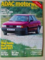 ADAC motorwelt Oktober 1986 BMW 730i E32, Audi 80,Citroen AX