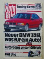 Auto Bild 48/1990 BMW 325i E36 E30, Fiat Uno,Dennert Golf2 GTI