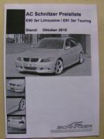 AC Schnitzer Preisliste 3er Limousine Touring E90 E91 10/2010