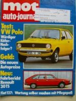 mot 9/1975 VW Polo, Renault 30TS, Fait 127,Jaguar XJ 12L