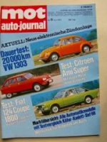 mot 9/1973 Dauertest: VW Käfer 1303, Citroen Ami Super