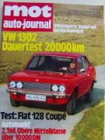 mot 7/1972 VW 1303 im Dauertest, Fiat 128 Coupè,Polski Fiat 125