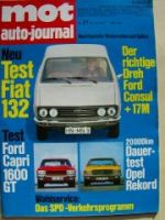 mot 21/1972 Fiat 132, Ford Consul +17M, Ford Capri 1600 GT
