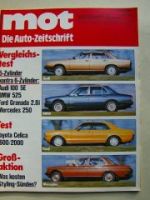 mot 6/1977 Vergleich: Audi 100 5E BMW 525e E12 Granada 2.8i