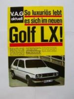 VW Golf1 Typ17 LX Prospekt V.A.G. aktuell 1983