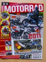 Motorrad 23/2010 Triumph Tiger 800, Ducati 1198 SP, BMW R1200R