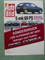 Auto Bild 7/1999 Opel Corsa B City gegen Fiesta Style Peugeot 20