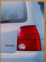 VW Lupo College Prospekt Oktober 2000 NEU