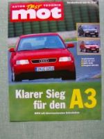 mot 9/1997 Audi A3 gegen BMW 318ti E36 compact Peugeot 306 S16