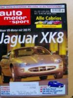 ams 7/1996 Jaguar XK8,Z3 roadster, Mercedes C180 W202 Dauertest