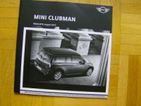 BMW Mini Clubman R56 One, Cooper +S +D August 2010 Preisliste