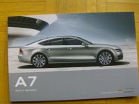 Audi A7 Sportback Prospekt Oktober 2010 +S line NEU