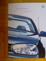 VW Golf4 Cabriolet Sportline Prospekt September 2000 NEU