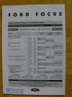 Ford Focus Preisliste 22.7.1999 NEU