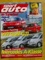 sport auto 7/1998 Jaguar XKR, VW Golf4 GTI, A-Klasse Tuning BR16