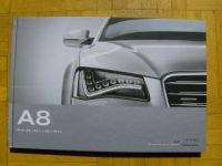 Audi A8 +L +L W12 Buch April 2011 NEU D4/4H