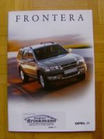 Opel Frontera +Sport RS +Limited +Preisliste September 2001