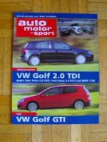 AMS 24/2004 VWGolf5 2.0TDi gegen Astra 2.0CDti Focus 20DTCi