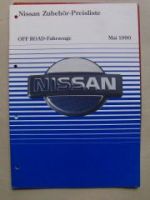 Nissan Zubehör-Preisliste PKW NFZ Mai 1990