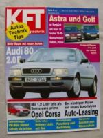 KFT 4/1992 Audi 80 2.0E, Opel Corsa A 1.2i