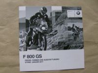BMW F800 GS Preisliste Januar 2011
