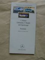 Mercedes Benz Preisliste C-Klasse Limousine T-Modell,Sportcoupè