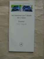 Mercedes Benz Preisliste C-Klasse Limousine T-Modell W202 +AMG