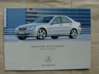 Mercedes Benz Preisliste C-Klasse Limousinen W203 7.4.2003