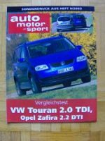 AMS 9/2003 VW Touran 2.0TDi vs. Opel Zafira 2.2DTi